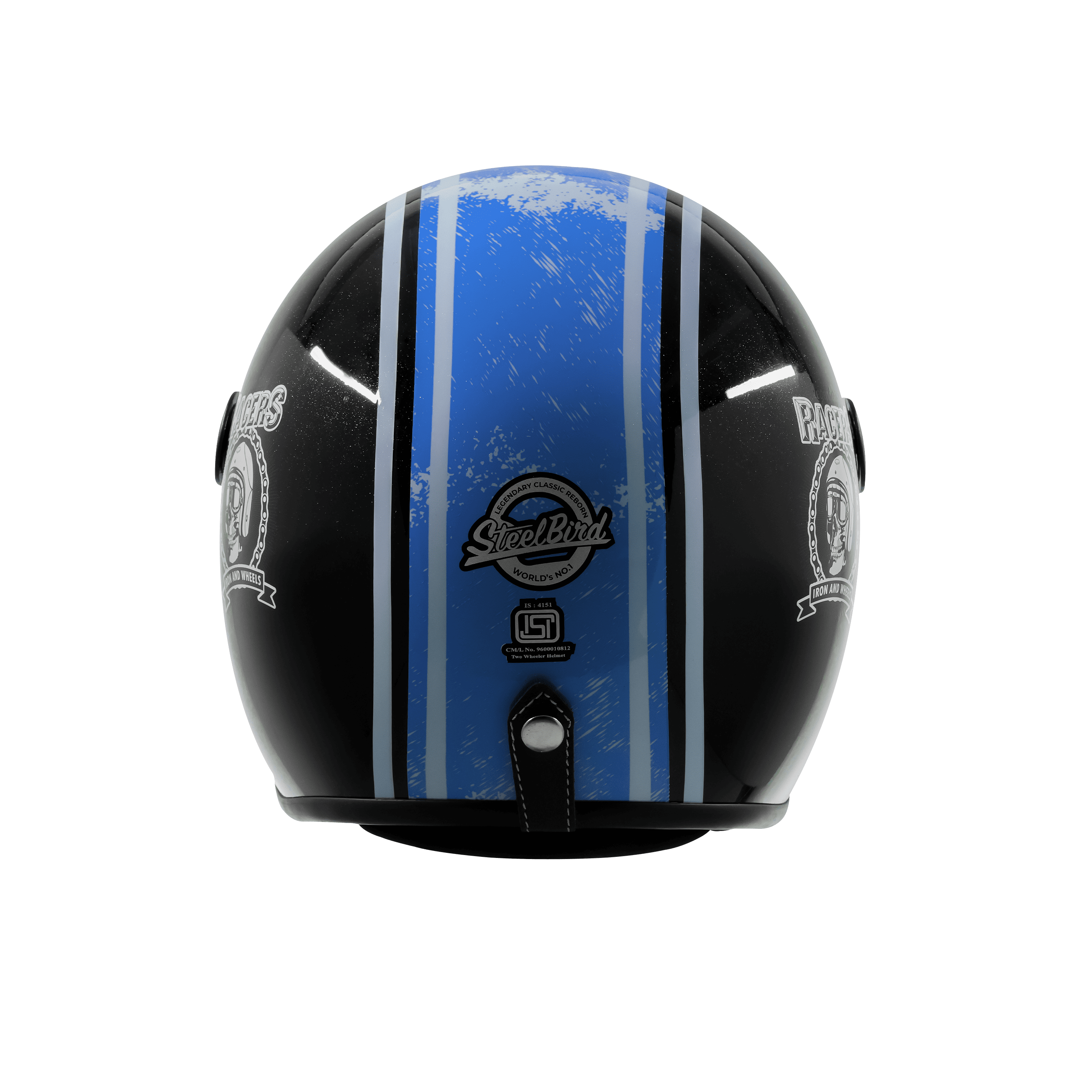 SBH-56 VINTAGE RACERS GLOSSY BLACK WITH DARK BLUE